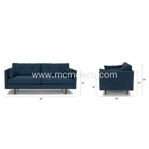 Anton Twilight Blue Fabric Sofa